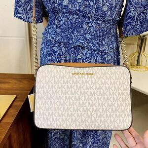 Michael kors 35F8GTTC3B Jet Set Item Large Crossbody Vanilla